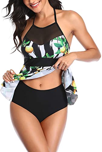 Upopby Women's Belly Two-Piece Mesh Swimsuit details