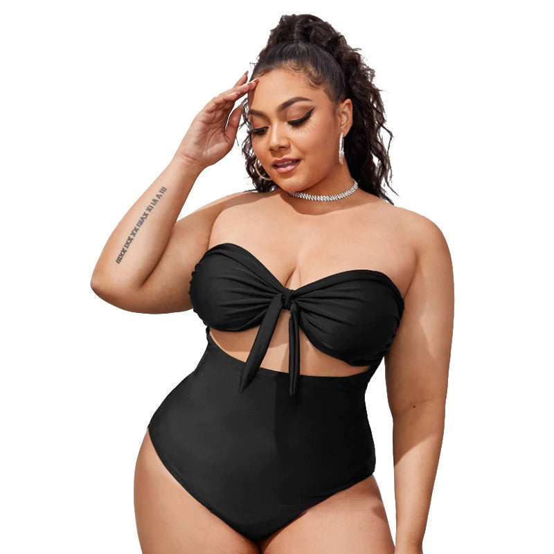 Upopby Multi-type Women's Plus Size Swimsuit Black