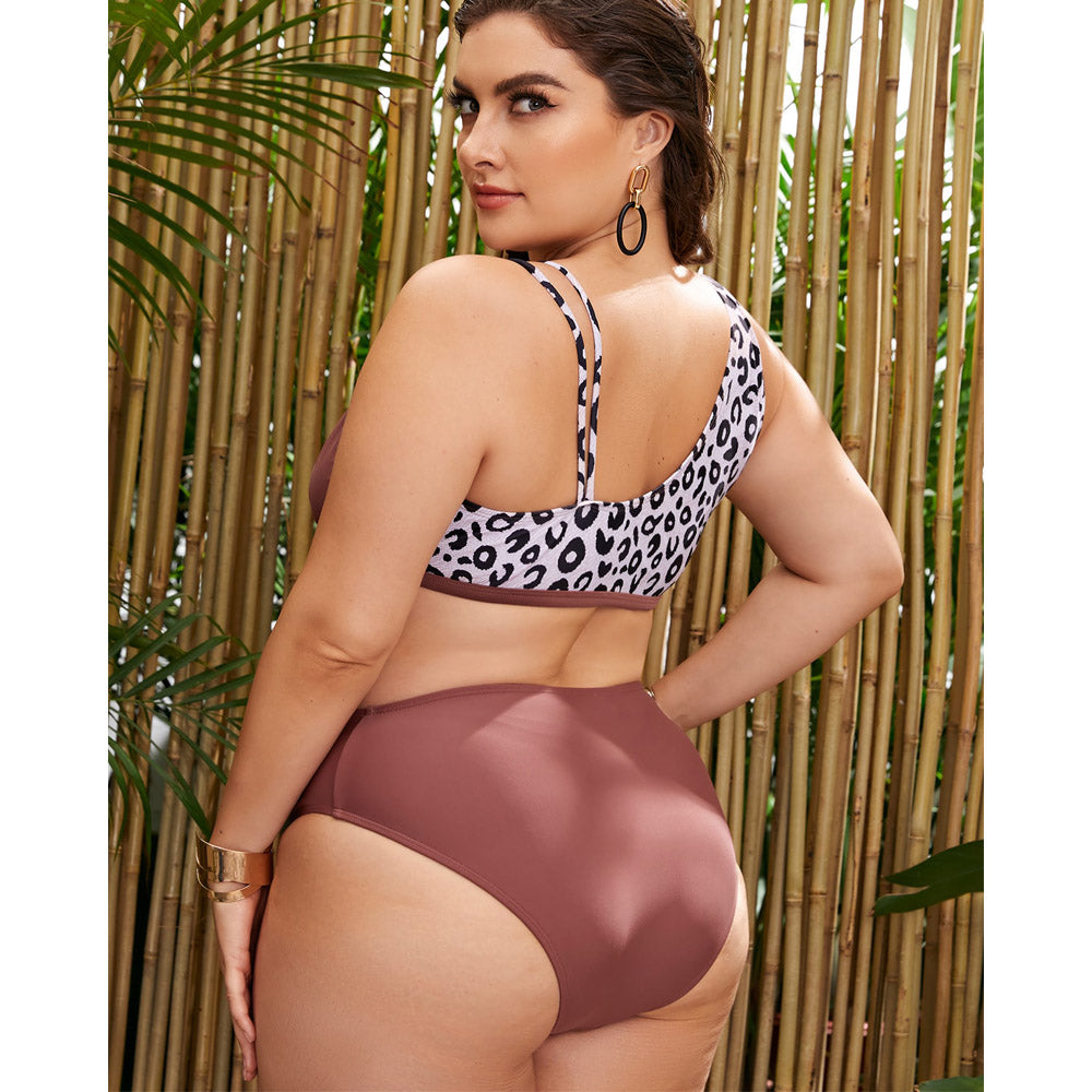 printed High Waist Two-Piece Swimsuit Plus Size Swimwear back details