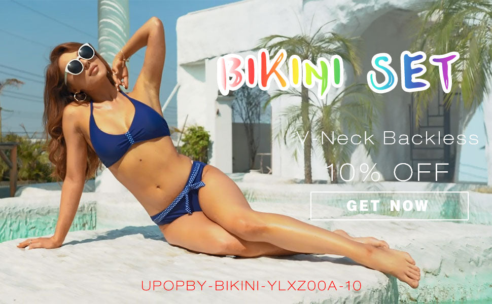 10% Discount For You - Upopby Open Back Sexy BIKINI SET
