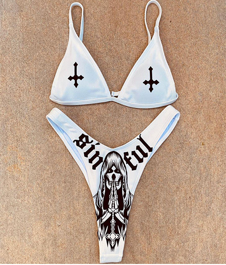 Upopby Reaper Print Bikini Set