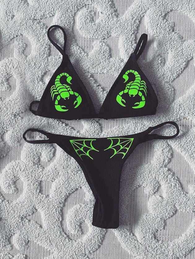 Upopby Scorpion Cobweb Thong Bikini