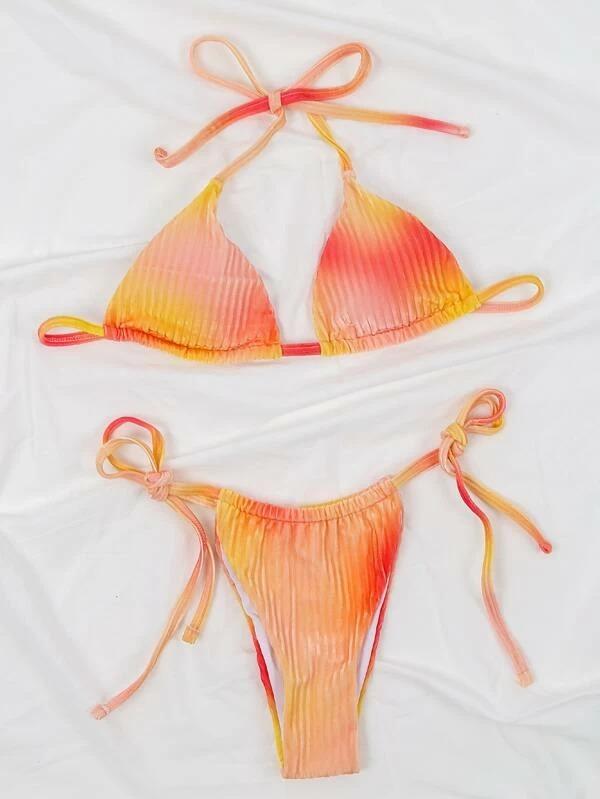 Upopby Bikini-Badeanzug aus Samt mit Neckholder