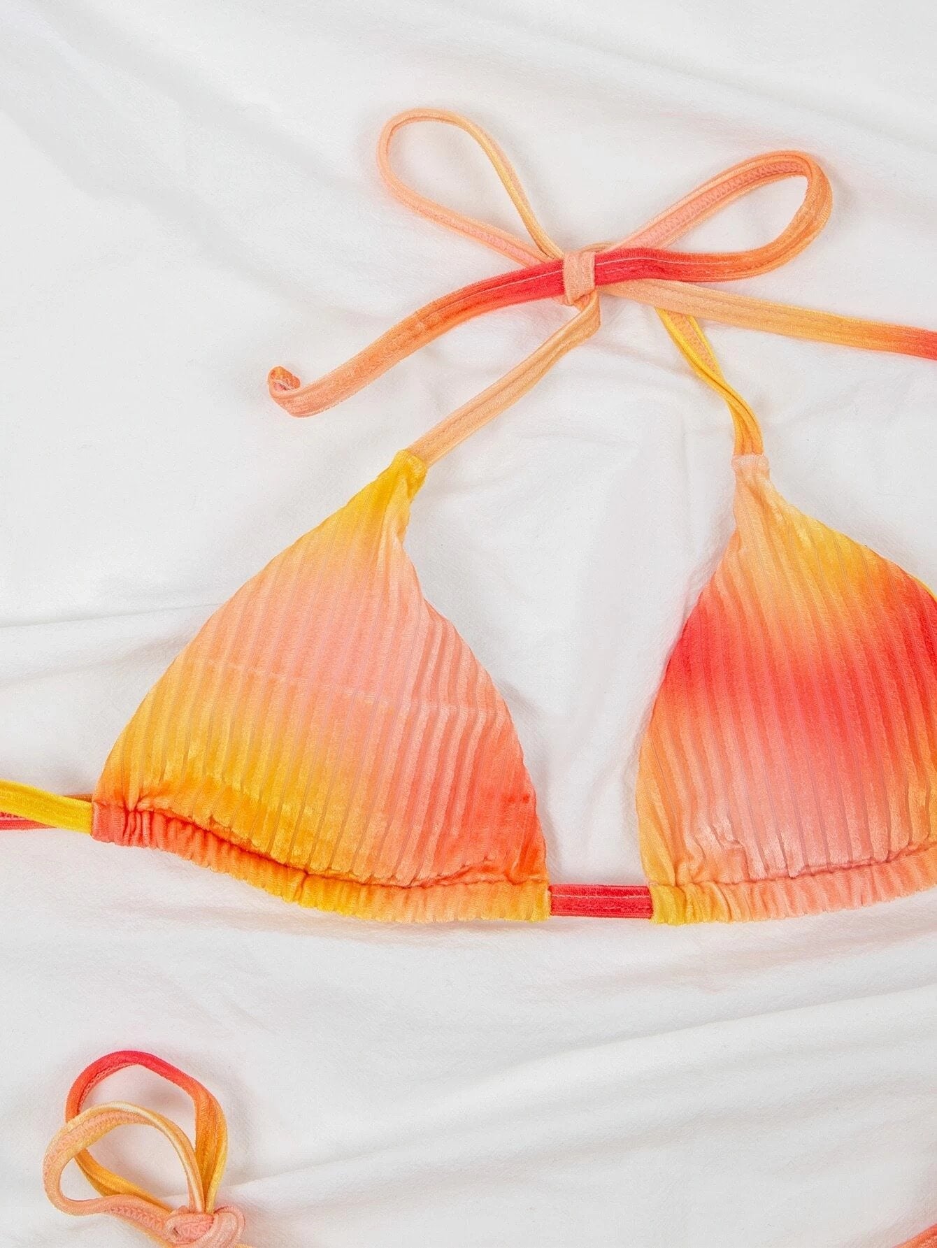 Upopby Velvet Halter String Bikini Swimsuit