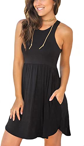 Summer Sleeveless Casual Dress Cover Up Swimsuit black