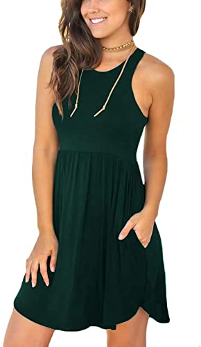 Summer Sleeveless Casual Dress Cover Up Swimsuit green
