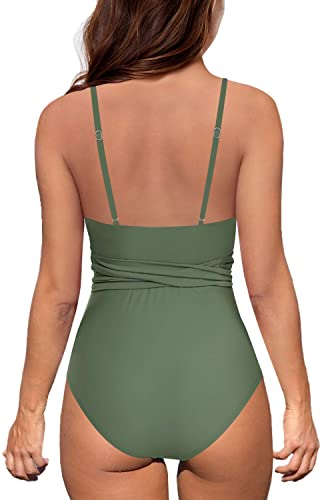 Upopby Sexy Cutout One-Piece Swimsuit back details
