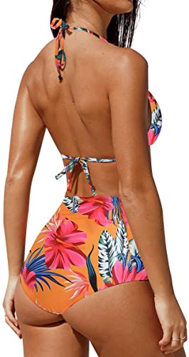 Upopby Sexy Bikini de dos piezas con tirantes triangulares y cintura alta