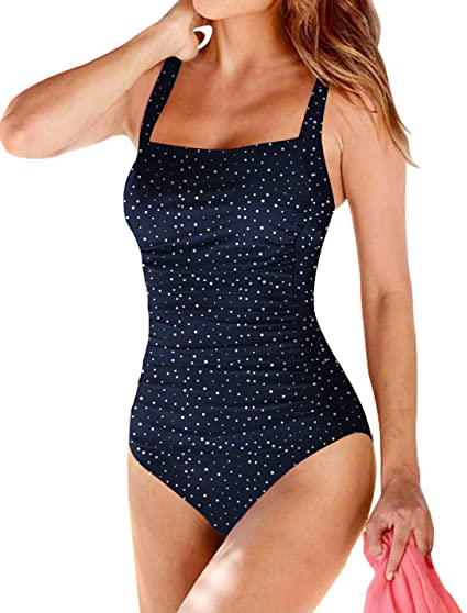 Upopby Belly Swimsuit - Polka Dot Blue