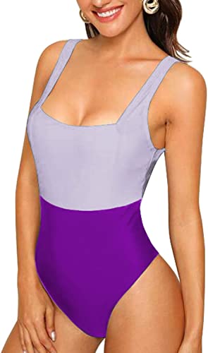 Upopby Women's Color Block Sports One-Piece Swimsuit display