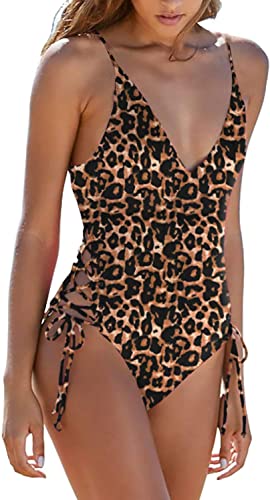 Upopby Women's Sexy One Piece Swimsuit Lace Cross Bandage Swimsuit show
