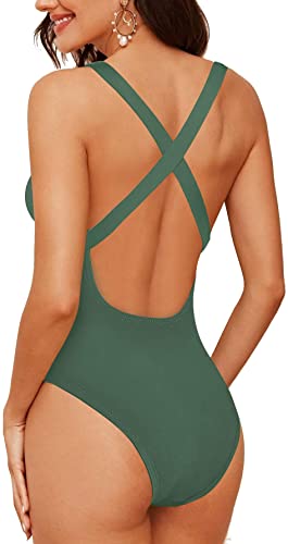 Upopby Women's Backless Sports One-Piece Swimsuit Back Details
