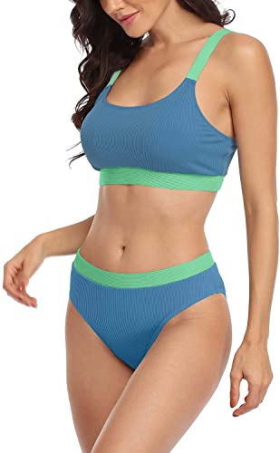 Upopby Sexy Solid Color Bikini Set Sport Two-Piece Swimsuit