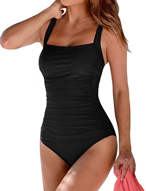  Upopby Women's High Waisted Swimsuit Bikini Bottoms Tummy  Control Tankini Bottoms Swim Shorts Black S : Clothing, Shoes & Jewelry