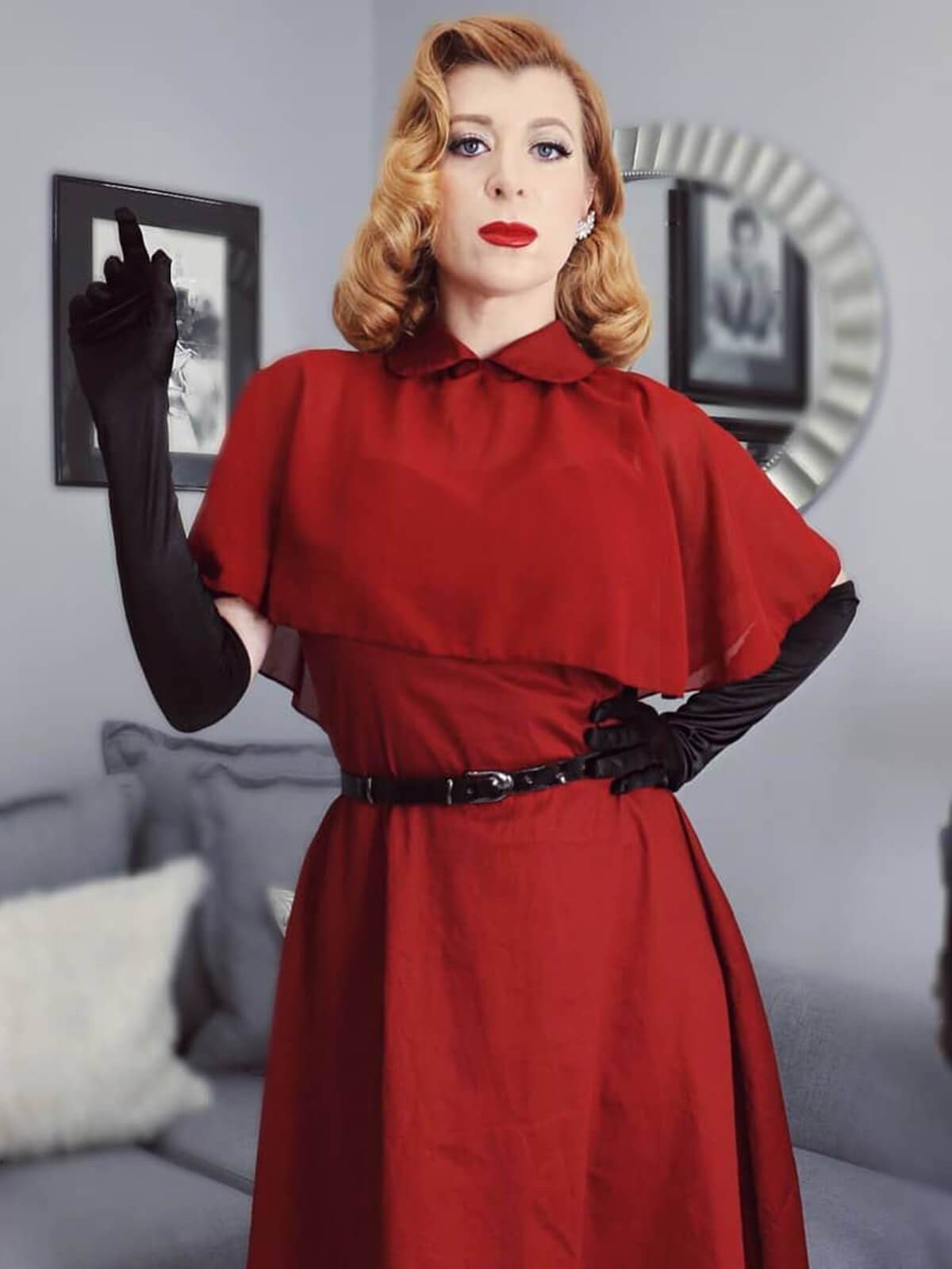 Свободное платье 1950-х годов в стиле пэчворк