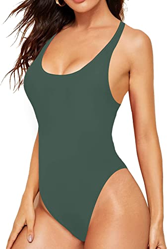 Upopby Women's Backless Sports One-Piece Swimsuit