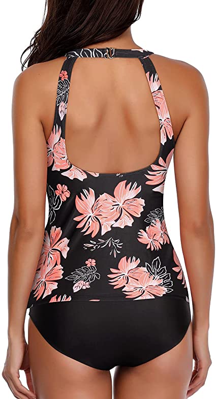 Upopby High-Neck Long tankini back details