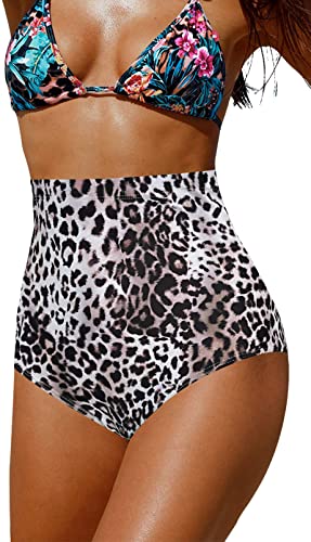  Upopby Women's High Waisted Swimsuit Bikini Bottoms Tummy  Control Tankini Bottoms Swim Shorts Black S : Clothing, Shoes & Jewelry