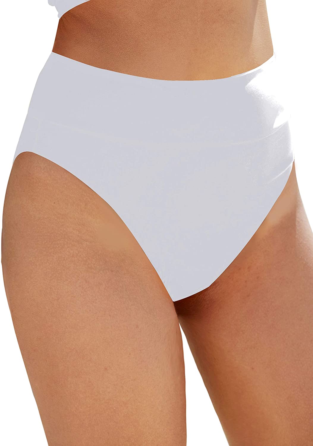 Upopby Women's Sexy white High-waist Bikini bottom details