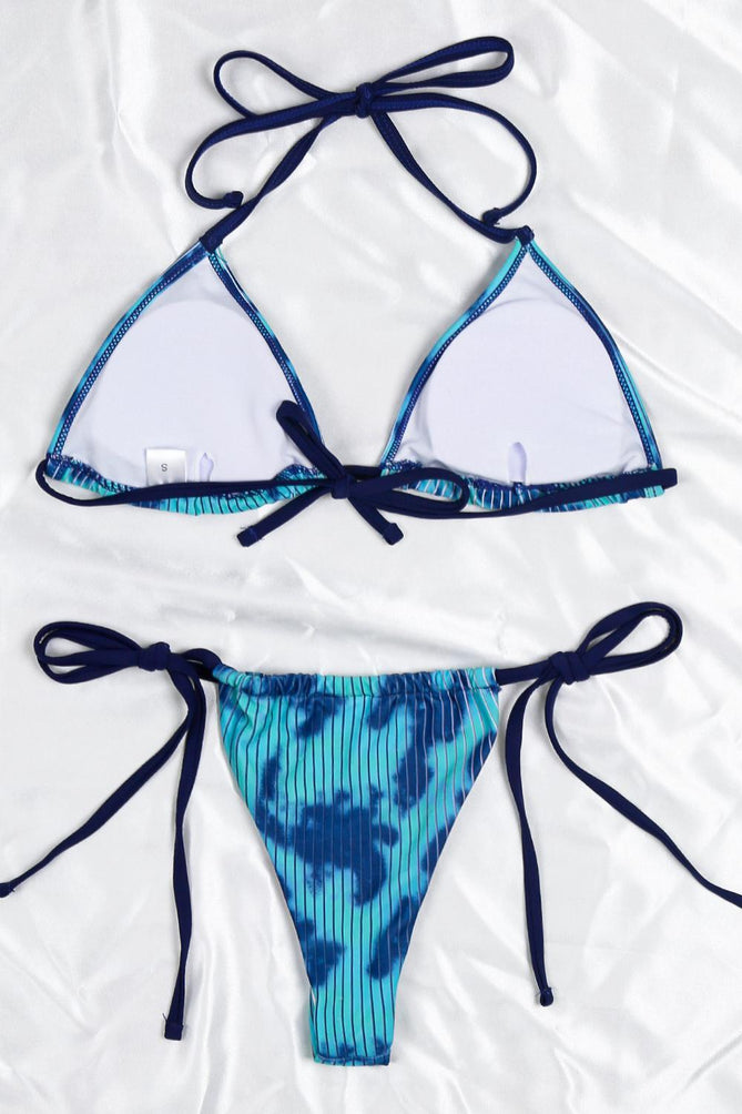 Upopby Tie-Dye String Bikini Thong Swimsuit back details