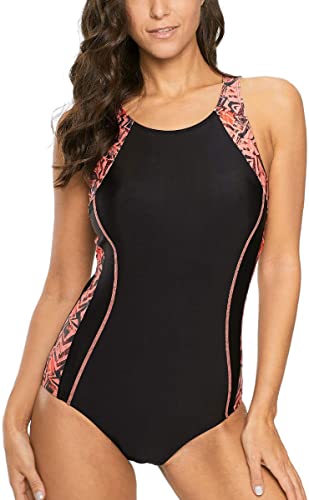 Upopby Sports One-piece Racer Swimsuit red