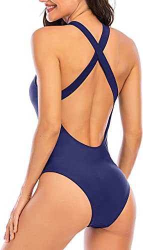 Upopby Women's Backless Sports One-Piece Swimsuit back details