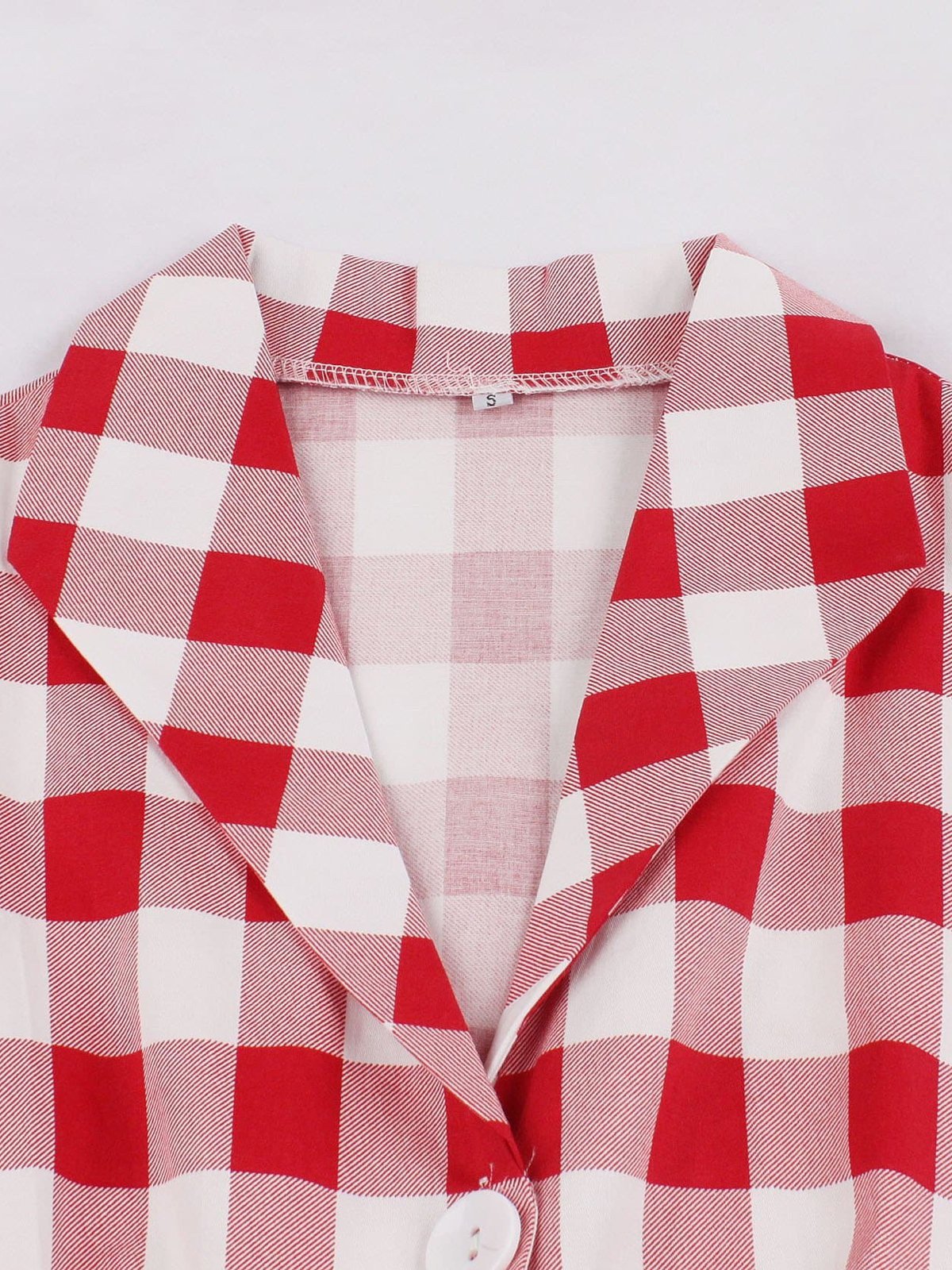 Robe à carreaux rouge des années 1950 avec poches