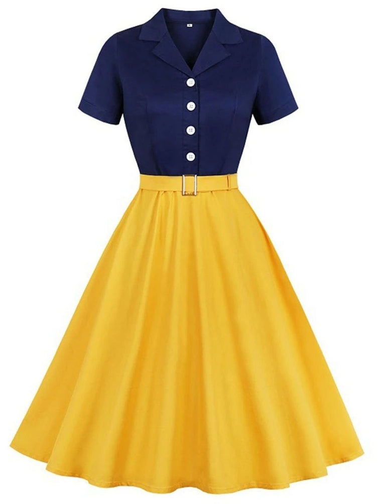 Платье 1950-х на пуговицах в белоснежном стиле
