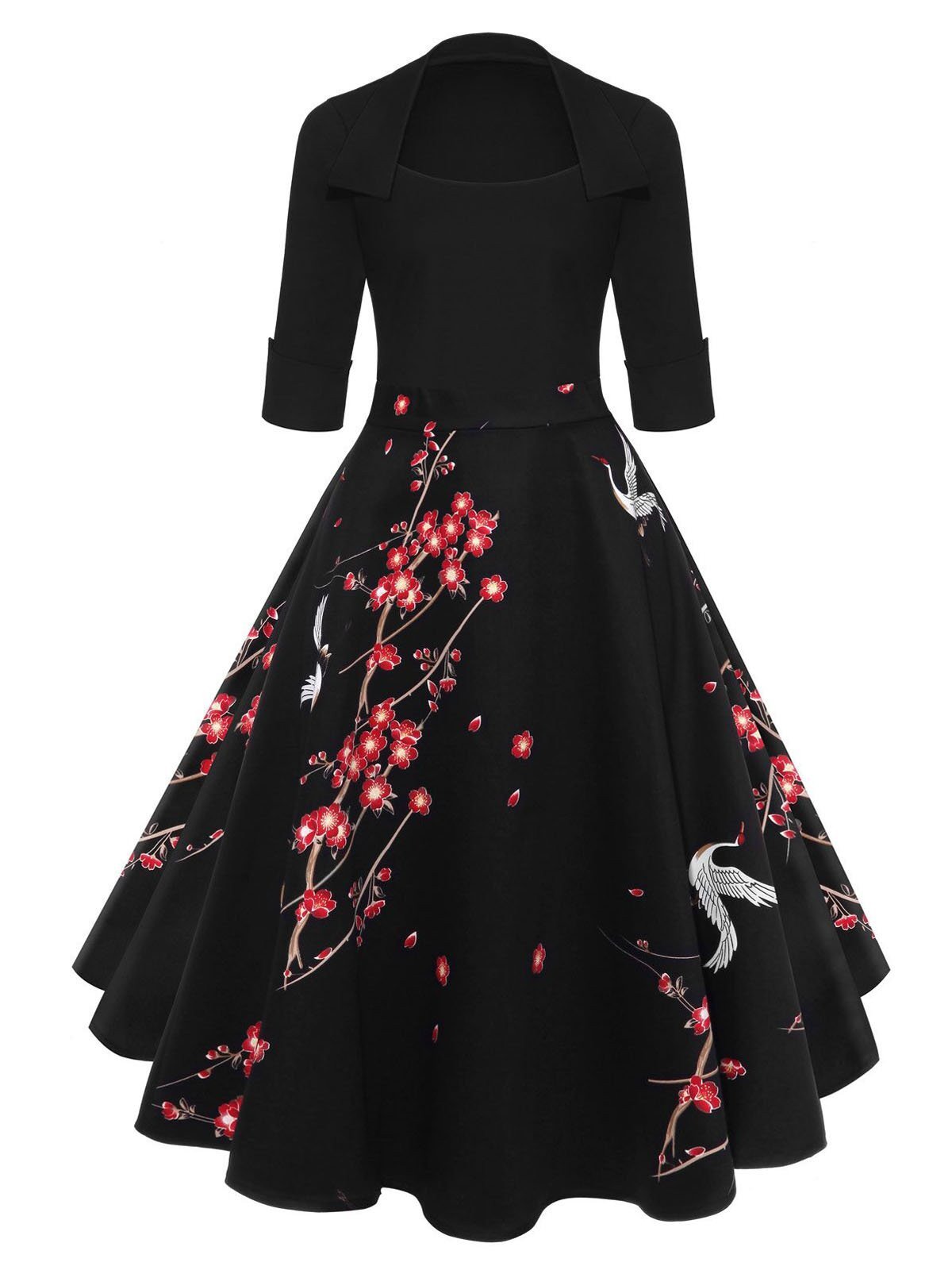 1950er Jahre Blumen-Patchwork-Kleid