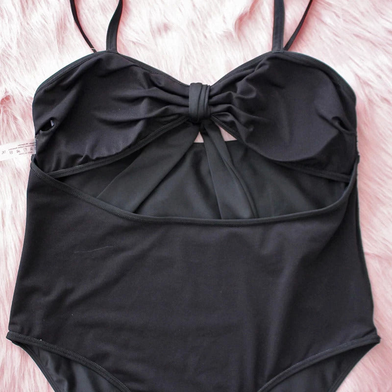 Upopby Multi-type Women's Plus Size Swimsuit Black Display