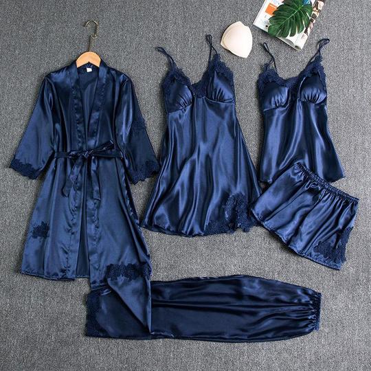 Пижамный комплект из пяти предметов из шелка Blushy Silk