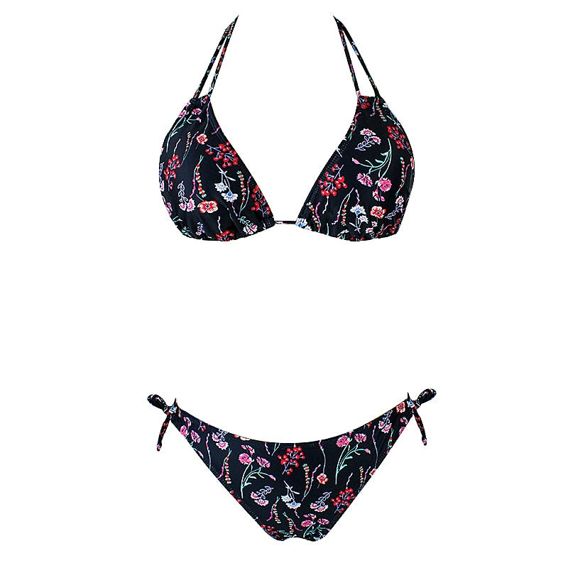 Upopby 2022 Sexy Bikini mit Blumenmuster und Neckholder-Badeanzug