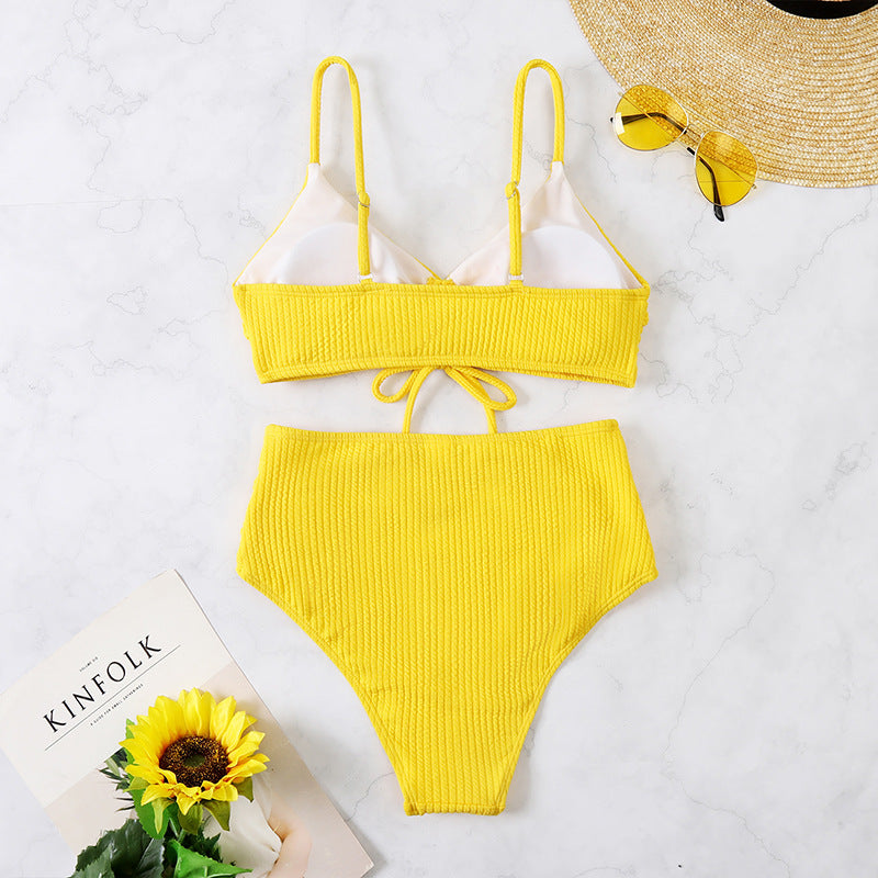 yellow bikini set back details