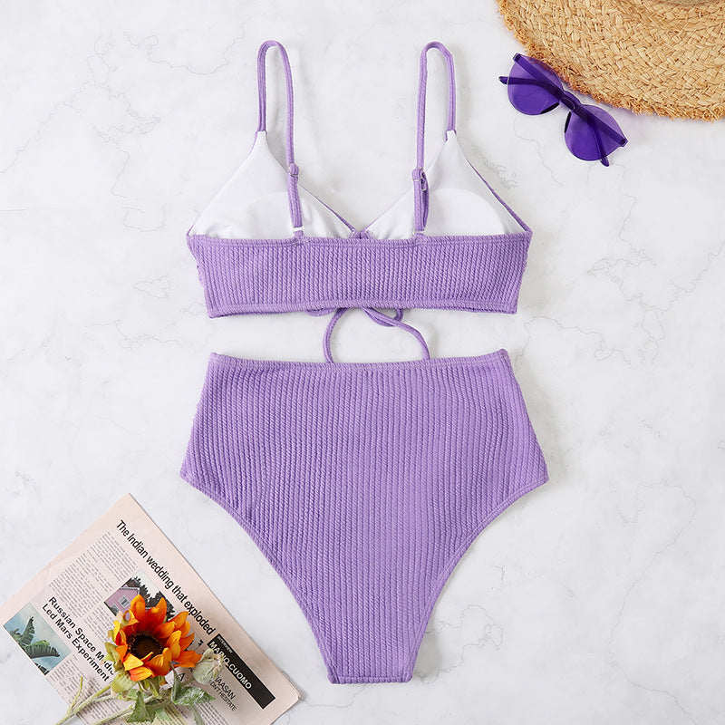 purple bikini set details