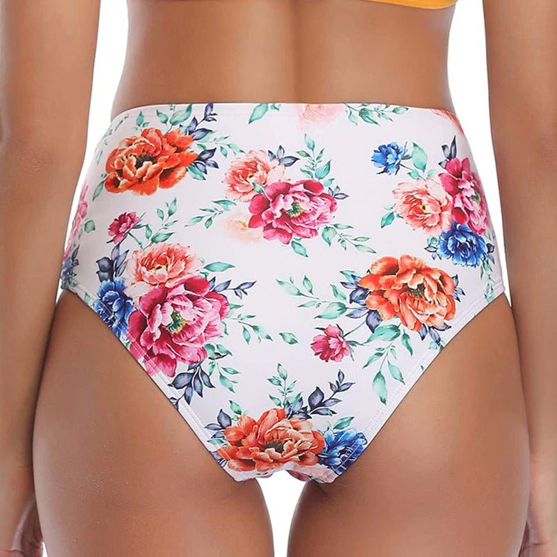 Upopby Sexy Print Hollow High Waist Bikini Bottom Details